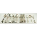 Large quantity of Sterling silver Flatware: Solid silver flatware,