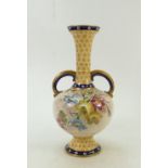 Doulton Burslem hand painted Vase: 19th Century Doulton Burslem hand painted floral two handled
