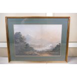 Baxter print 1857 Lake Lucerne large & rare: Large Baxter print of lake Lucerne Switzerland,