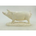 Wedgwood Queensware large model of a pig: Wedgwood large Queens Ware model of a pig on base,