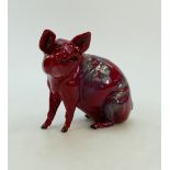 Royal Doulton Flambe prototype seated Pig: Royal Doulton Flambe seated pig,