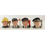 Royal Doulton set of small Character Jugs: Royal Doulton small jugs from the Journey through