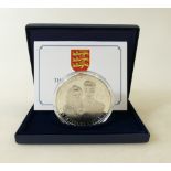 5 oz silver Coin: Jersey 5 tr oz solid sterling silver proof coin 2011 Prince William & Catherine.