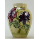 Walter Moorcroft Hibiscus Vase: Walter Moorcroft vase decorated in the Hibiscus design on light