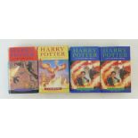 A collection of Harry Potter first edition books: J K Rowling Harry Potter first version books