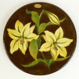 Moorcroft Bermuda Lily Charger on Brown Ground: Diameter 31cm