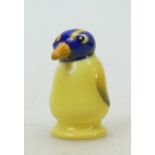 Royal Doulton rare comical model of bird with blue striped head and yellow body: Height 5cm.