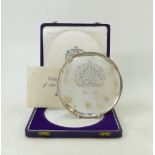 Boxed Commemorative Silver Salver from Historical Heirlooms Ltd: Salver dated Birmingham, 1971,