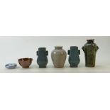 A collection of Chinese pottery: Chinese Stoneware & porcelain collection of vases & bowls in