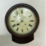 Drop dial striking Mahogany cased wall Clock: Drop dial striking mahogany cased wall clock by