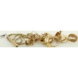 A collection of 9ct gold Jewellery: 9ct gold jewellery including earrings, necklaces etc, 15.