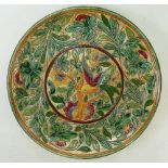 Beswick Ware bird Wall plaque: Beswick Ware unusual circular wall plaque incised decoration of