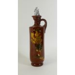 Royal Doulton Kingsware Whisky Flask: Royal Doulton Kingsware Dewars whisky flask "Town Crier" with