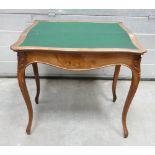 French fold over Mahogany Card Table: French fold over mahogany card table with pull out back legs