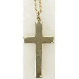 9ct gold large Cross & 56cm 9ct Neck Chain, 10.