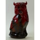 Royal Doulton large veined Flambe model of an Owl, height 30cm.
