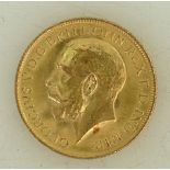 Sovereign gold coin 1914: 22ct gold full sovereign coin 1914,