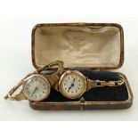 9ct Rose gold ladies Wristwatches: Two 9ct rose gold ladies wristwatches both with expandable 9ct