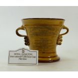 Commerative pottery Tyg: Tyg made to commemorate the last bottle oven firing in the Potteries in