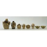 A good collection of Japanese Satsuma pottery: Japanese Satsuma miniature vases,