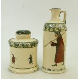 Royal Doulton Fishing Seriesware Decanter and Tobacco Jar: Royal Doulton Isaac Walton seriesware