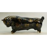 Wedgwood Glazed Taurus the Bull: Designed by Arnold Machin, decorated with the signs of the zodiac,