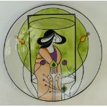 Lorna Bailey Charger: Lorna Bailey charger decorated in a Charles Rennie Macintosh design,