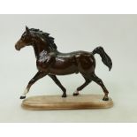 Beswick Arab stallion on base: Beswick running Arab stallion on ceramic base model 2242.