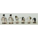 Royal Doulton collection of miniature Penguins: Royal Doulton K Birds penguins including K24, K20,