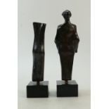 Bronze Sculptures: Bronze sculpture of a woman and a sculpture of a woman's torso,