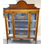 Edwardian Display Cabinet: Mahogany inlaid display cabinet. Fully restored.