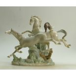 Lladro Horses Galloping figurine: Figurine height 31cm