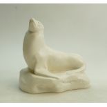 Wedgwood Skeaping model of a Seal: Wedgwood 1920s cream coloured model of a Seal on glacier by John