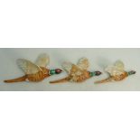 Beswick set of Graduated Pheasant in Flight wall plaques: Models 661-1,