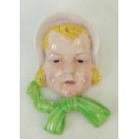 1930s Beswick Wall Plaque Lady with Green Scarf 380: