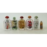 A collection of Chinese glass Perfume Bottles: Collection of Chinese perfume bottles decorated with