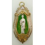 Silver gilt & enamelled Pendant: Silver pendant/brooch "Chairman of the Urban District Councils