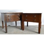 19th century modified Lamp Tables: Pair of tables with lift tops.