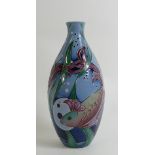 Moorcroft Blue Ebro Vase: Trial piece dated 8/9/08. Height 25cm, 1st in quality.