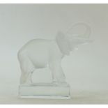 Lalique Elephant paperweight: Lalique Clear Crystal glass Elephant paperweight, height 16cm.