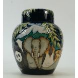 Moorcroft Noahs Ark Ginger Jar & cover: Moorcroft ginger jar & cover decorated with animals for