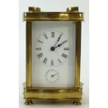 Carriage Clock with alarm: French standard size brass carriage clock with alarm, no key,