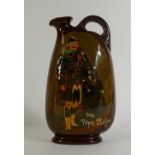 Royal Doulton Kingsware Whisky Flask: Royal Doulton Kingsware Dewars whisky flask "The Piper Major",