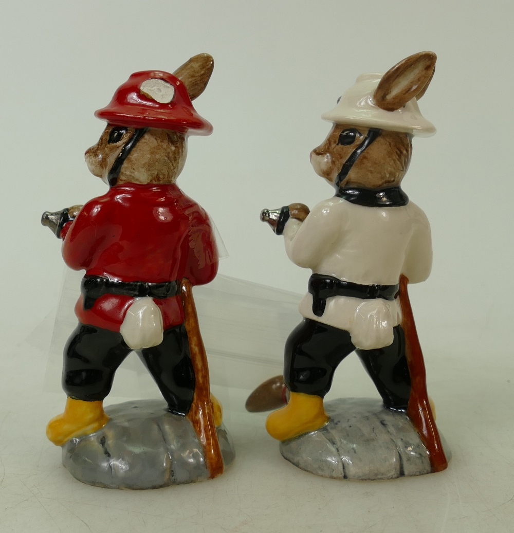Two Royal Doulton Bunnykins Fireman DB183: Two Fireman figures in different colourways (one white - Image 3 of 5