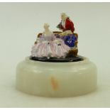 Royal Doulton rare miniature figure Tete a Tete: impressed date 1927,