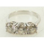 18ct White gold three stone Diamond Ring: 18ct white gold three stone diamond ring,