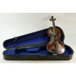 19th century Violin and variuos sheet music: 19th century Violin with paper label inside with