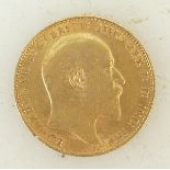 Full Sovereign gold Coin: 1906 full Sovereign gold Coin.