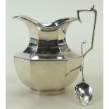 Silver Jug & Spoon: Silver jug hallmarked for Birmingham 1908 and silver golf club spoon, 173.