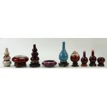 A collection of Chinese Stoneware: Chinese Stoneware collection of vases in various flambe glazes,